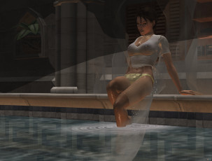 Картинка 3д+графика people+ люди девушка взгляд грудь бассейн