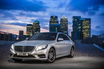 Картинка 2014+mercedes-benz+s300+w222+bluetec+hybrid автомобили mercedes-benz серый город ночь тюнинг