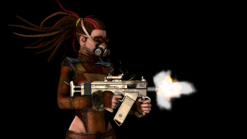 Картинка 3д+графика fantasy+ фантазия девушка оружие