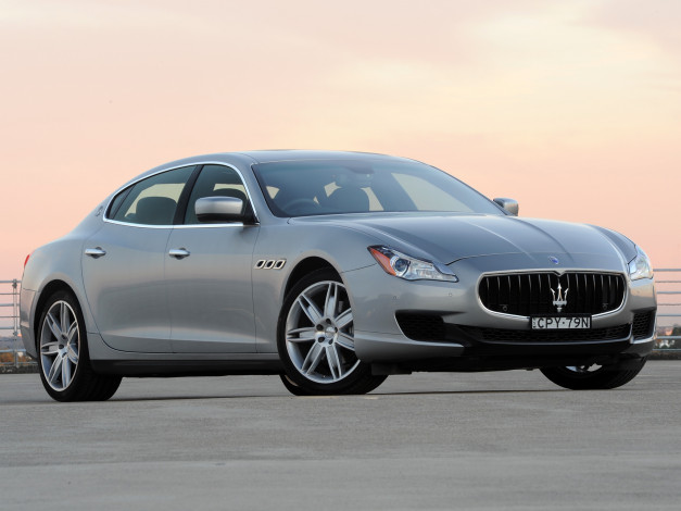 Обои картинки фото автомобили, maserati, серый, 2014г, au-spec, quattroporte