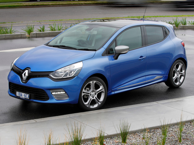 Обои картинки фото автомобили, renault, синий, 2014г, au-spec, clio, gt