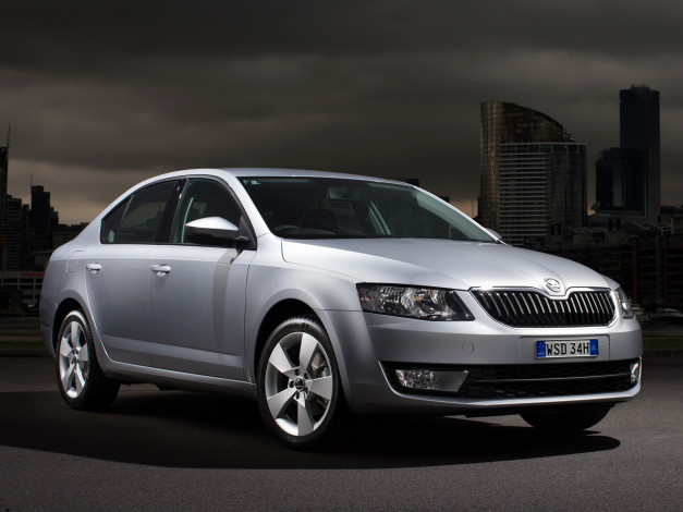 Обои картинки фото автомобили, skoda, серый, 5e, wagon, octavia