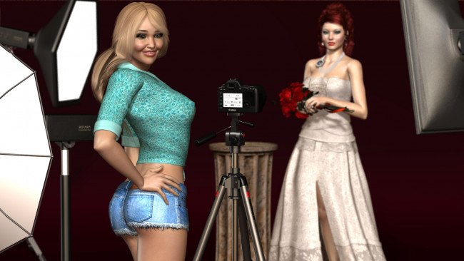 Обои картинки фото 3д графика, people , люди, девушки, взгляд