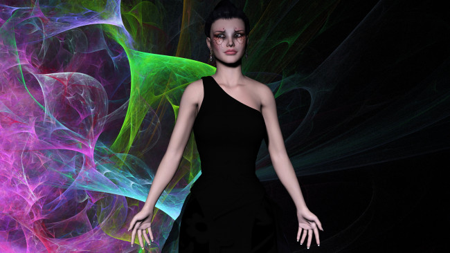 Обои картинки фото gillian, 3д графика, people , люди, девушка, взгляд, фон