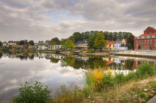 Обои картинки фото райнфельд  германия, города, - улицы,  площади,  набережные, набережная, река, дома, германия, райнфельд