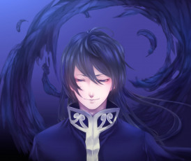 Картинка аниме unknown +другое арт перья улыбка мужчина