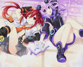 Картинка аниме hyperdimension+neptunia hyperdimension neptunia tsunako девочки neptune