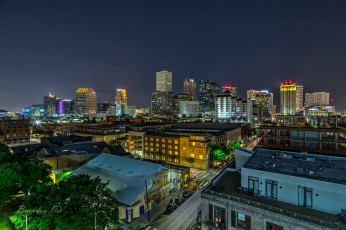 Картинка new+orleans +louisiana города -+огни+ночного+города ночь небоскребы огни
