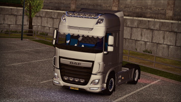 обоя автомобили, 3д, тягач, седельный, грузовик, тяжелый