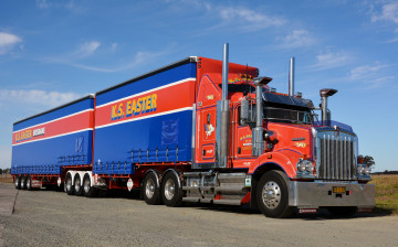 Картинка kenworth автомобили kenworth+ выставка улица тягач седельный грузовик тяжелый