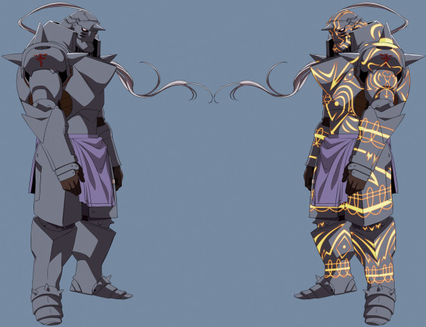 Обои картинки фото аниме, fullmetal alchemist, alphonse, elric, al, доспехи, ученый, алхимик