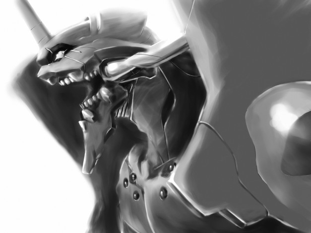 Обои картинки фото аниме, evangelion, монстр, меха, робот, eva01