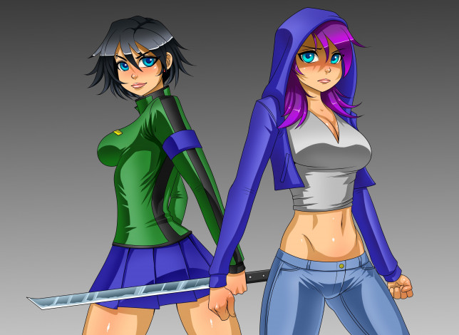 Обои картинки фото разное, арты, девушки, взгляд, фон