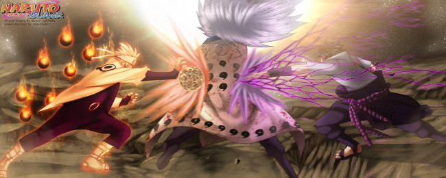 Обои картинки фото аниме, naruto, сражение, uchiha, sasuke, удар, стихия, воин, мужчина, uzumaki, магия
