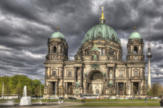 Обои картинки фото berliner dom, города, берлин , германия, площадь, собор
