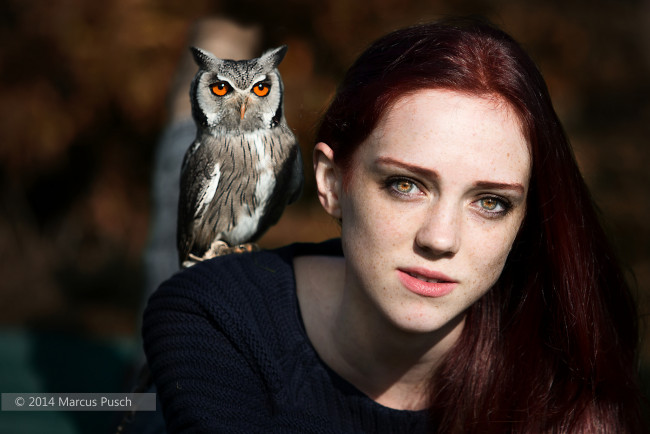 Обои картинки фото девушки, -unsort , лица,  портреты, сова, взгляд, девушка, лицо