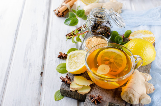 Обои картинки фото еда, напитки,  чай, имбирь, лимон, чай