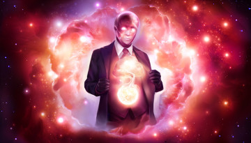 Картинка фэнтези маги +волшебники мужчина фон взгляд костюм огонь