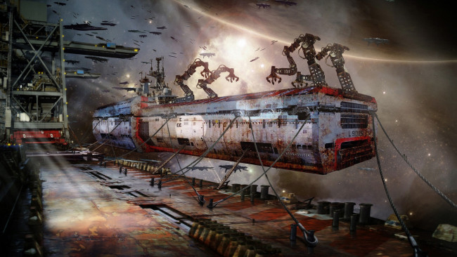 Обои картинки фото фэнтези, космические корабли,  звездолеты,  станции, garbage, patrice, garcia