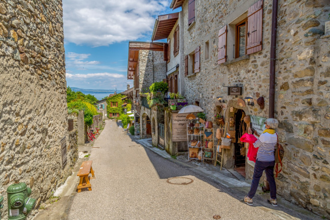 Обои картинки фото yvoire, france, города, ивуар , франция