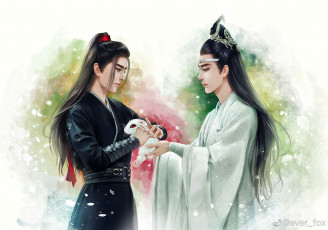 Картинка рисованное кино +мультфильмы вэй усянь лань ванцзи кролик