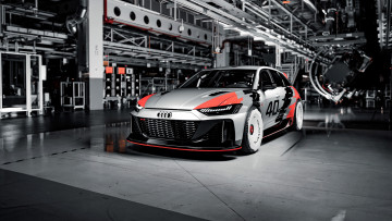 обоя audi rs6 gto concept, автомобили, audi, белый, цех, завод