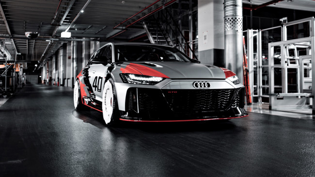 Обои картинки фото audi rs6 gto concept, автомобили, audi, белый, цех, завод