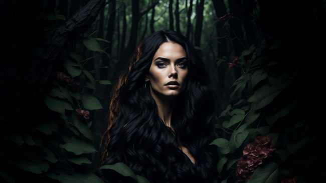 Обои картинки фото рисованное, люди, нейросети, графика, нейроарт, ai, art, нейронные, сети, рисунки, нейро, искусство, девушка, в, листве