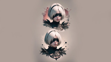 обоя видео игры, nier,  automata, нейросети, графика, нейроарт, ai, art, нейронные, сети, рисунки, нейро, искусство, нейрографика, graphics, neuroart, neural, networks, drawings, neuro, neurography