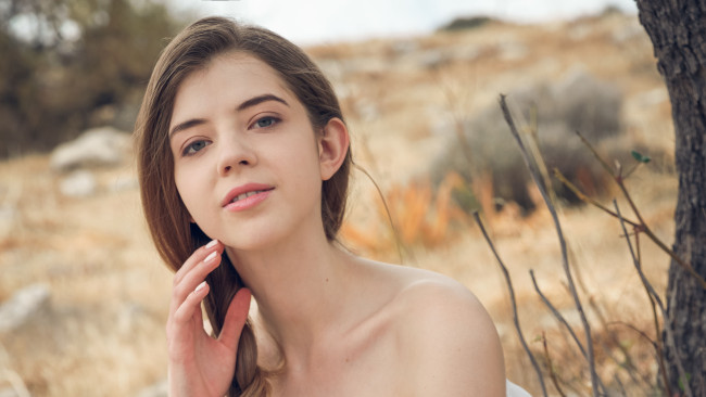 Обои картинки фото девушки, - брюнетки,  шатенки, kay, j, лицо, модель, брюнетка