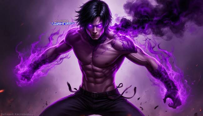 Обои картинки фото раш 100% контроль,  по книге “дингир”, фэнтези, демоны, красивые, мужчины, сверхлюди, суперсилы, одержимые, мускулистое, тело, открытое, арт, обои