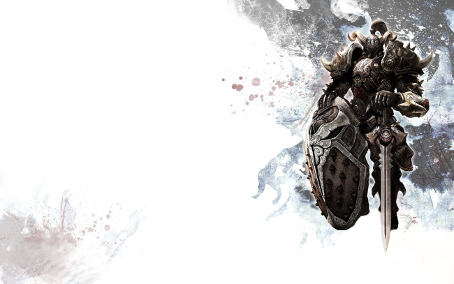 Обои картинки фото видео игры, the heaven of three kingdom, рыцарь, броня, шлем, меч, щит