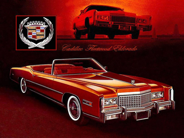 Обои картинки фото 1975, cadillac, fleetwood, eldorado, convertible, автомобили