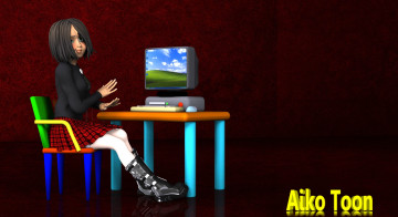 Картинка 3д графика people люди стол стул