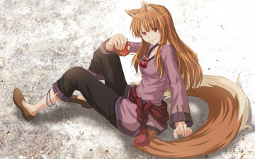 Картинка аниме spice and wolf девушка