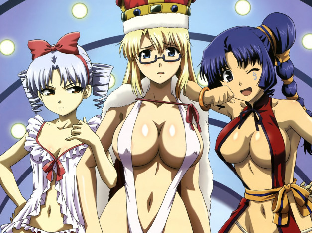 Обои картинки фото аниме, freezing, грудь, девушки