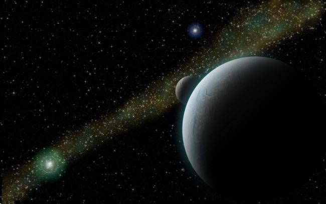 Обои картинки фото космос, арт, планеты, звезды