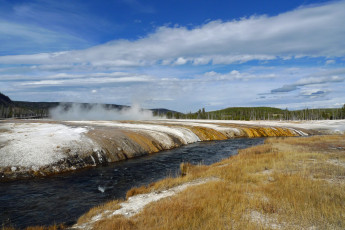 Картинка yellowstone national park природа водопады водопад