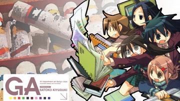 обоя аниме, ga, девушки