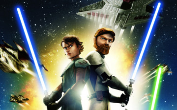 Картинка звездные войны клонов мультфильмы star wars the clone мечи джедаи