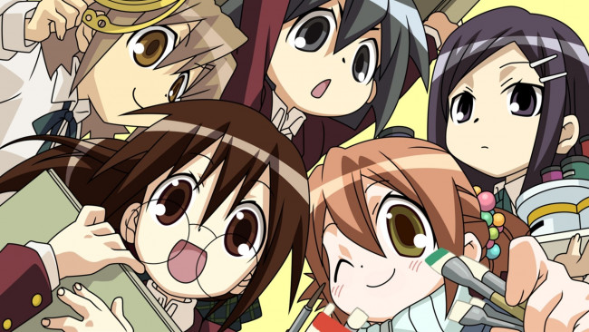 Обои картинки фото аниме, ga, девушки