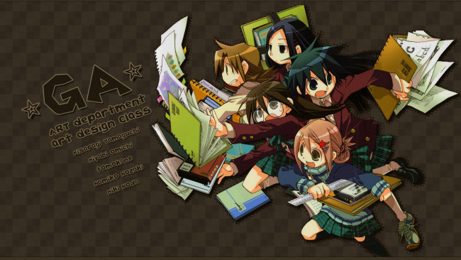 Обои картинки фото аниме, ga, девушки