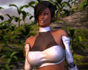 Картинка 3д+графика _science+fiction девушка взгляд