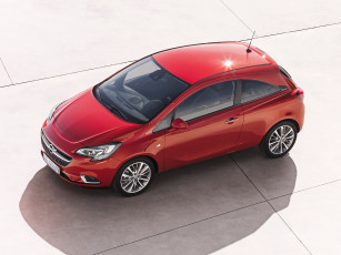 обоя автомобили, opel, 5-door, corsa, 2014г, красный