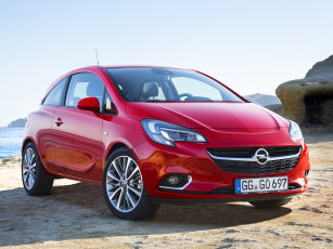 обоя автомобили, opel, corsa, красный, 2014г, 5-door