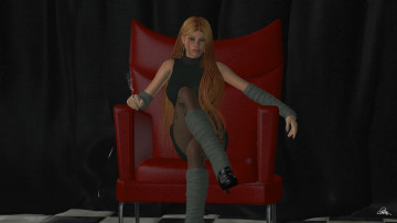 Картинка 3д+графика люди+ people девушка взгляд сигарета