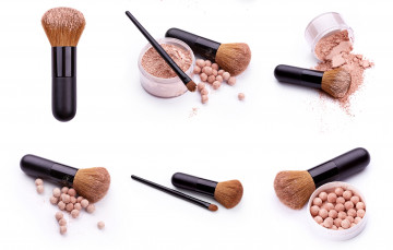 Картинка разное косметика +духи кисть пудра