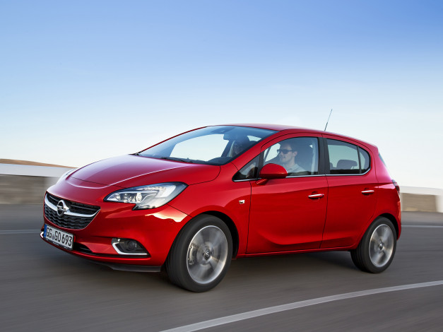Обои картинки фото автомобили, opel, corsa, красный, 2014г, 5-door
