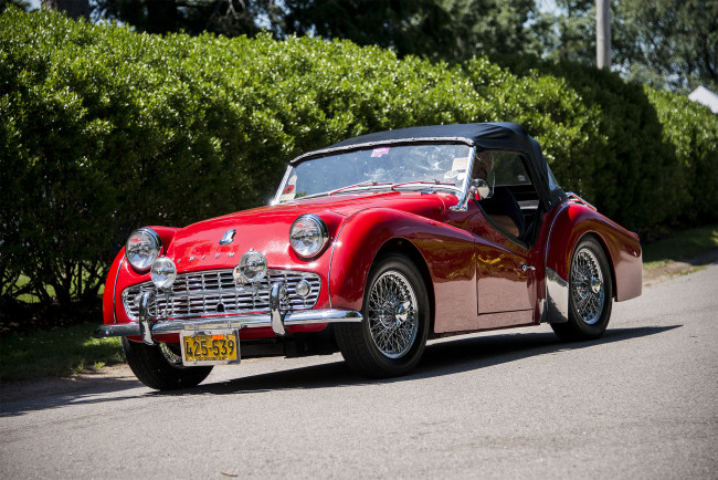 Обои картинки фото triumph tr3, автомобили, triumph, автопробег, выставка, автошоу