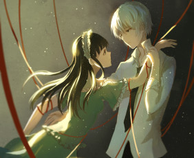 Картинка аниме unknown +другое lan jue мужчина девушка арт чепец ленты